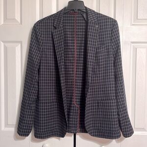 Reserved blue & gray plaid men’s blazer jacket size XXL